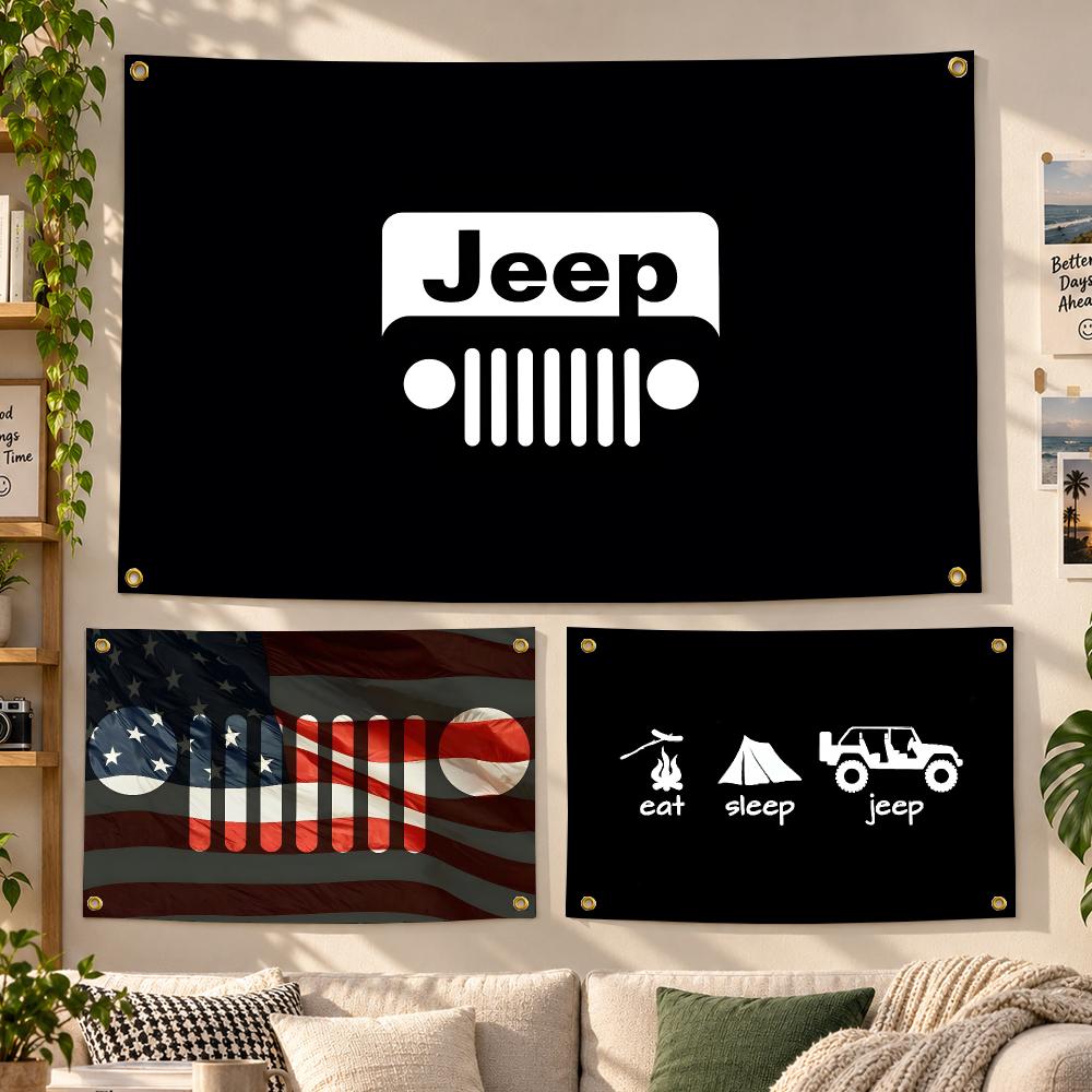Outdoor Adventure Jeep - Offroad Jeep Wrangler Trail Adventure Flags