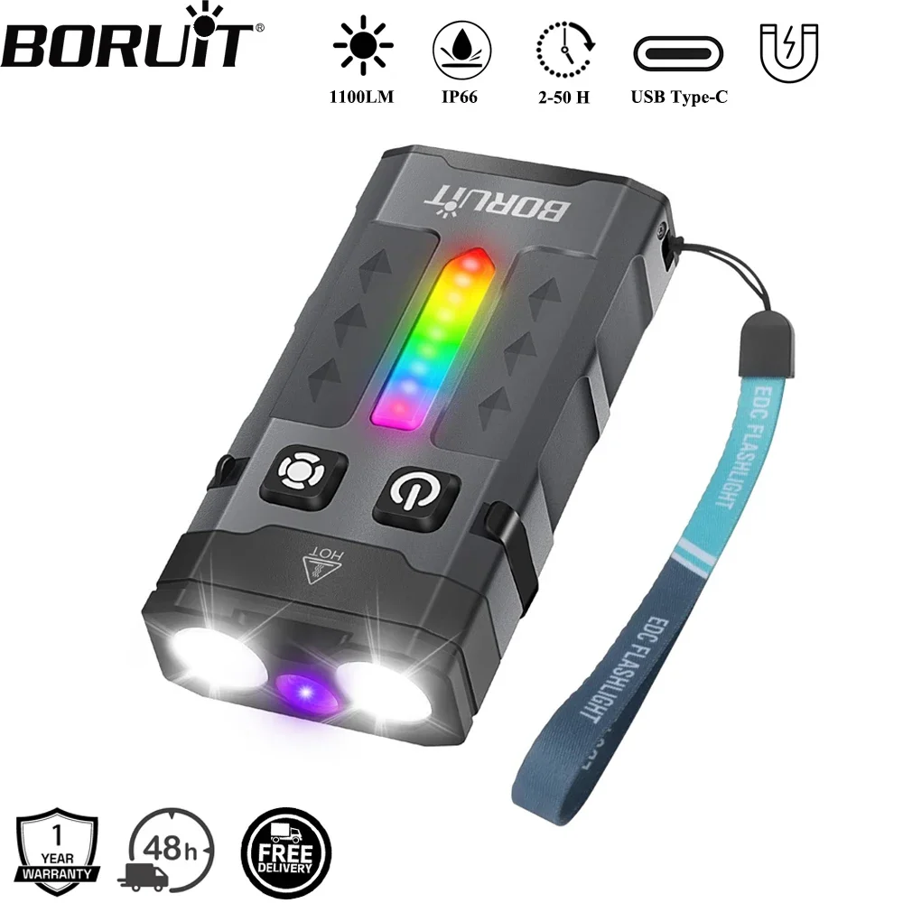 BORUiT EV20 1100LM EDC UV Keyc - Outdoor Adventure Camp ulasan dan harga