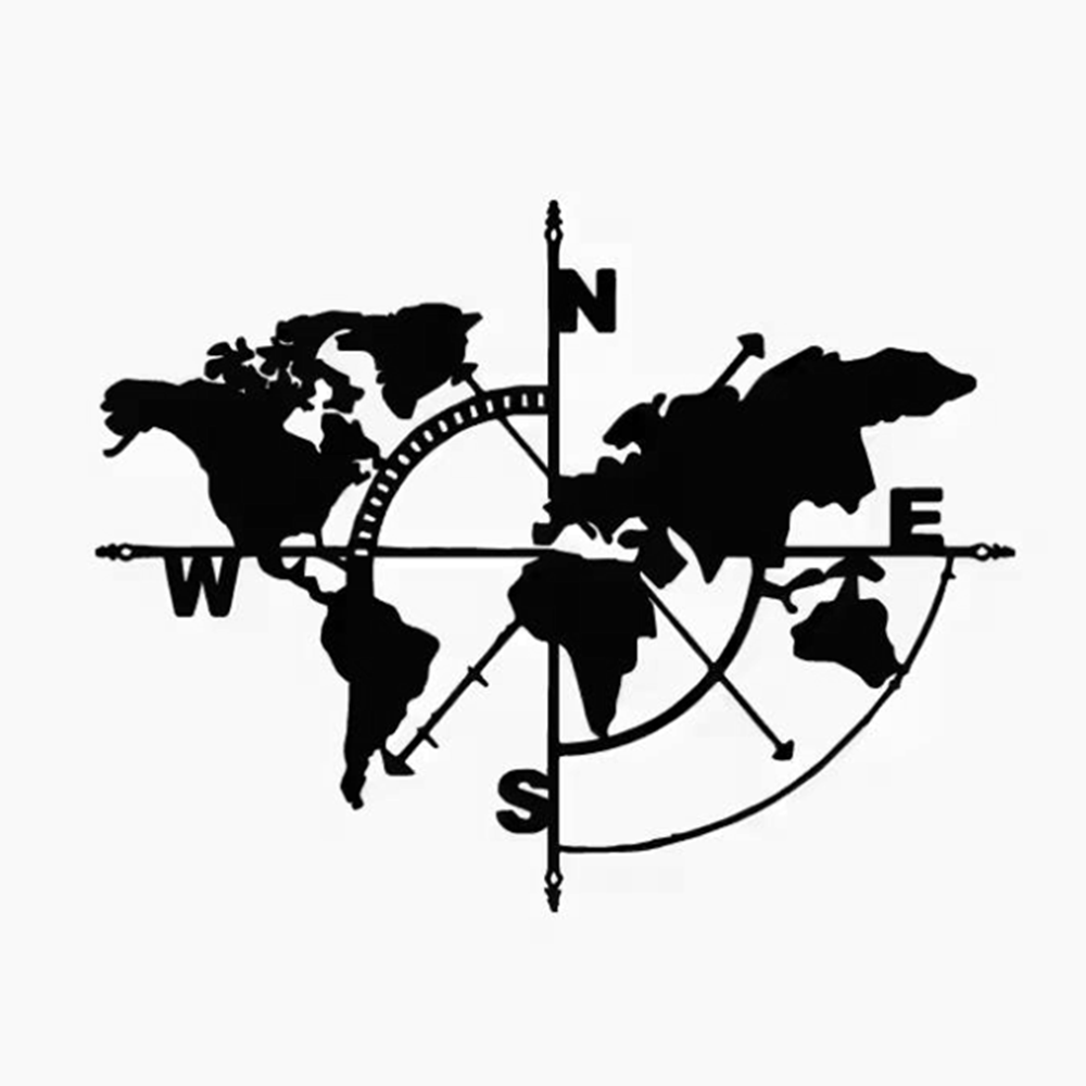 Compass World Map Vinyl Decal, - Outdoor Adventure Jeep ulasan dan harga