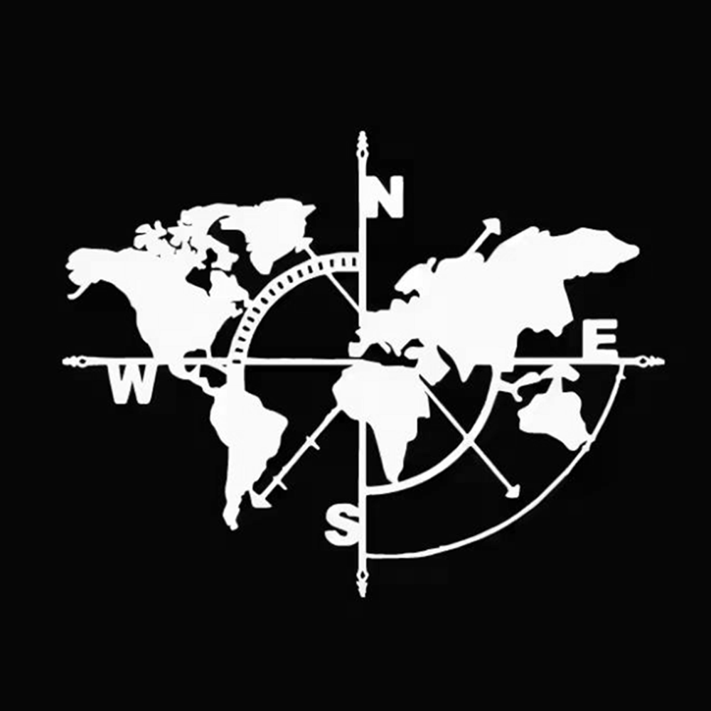 Compass World Map Vinyl Decal, - Outdoor Adventure Jeep ulasan dan harga
