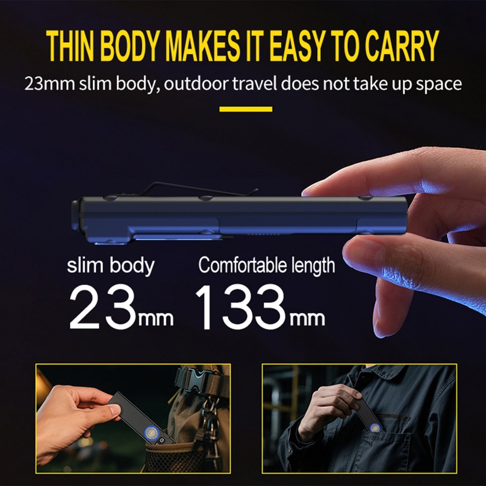 Ultra-Thin EDC Rechargeable LE - Outdoor Adventure Camp ulasan dan harga