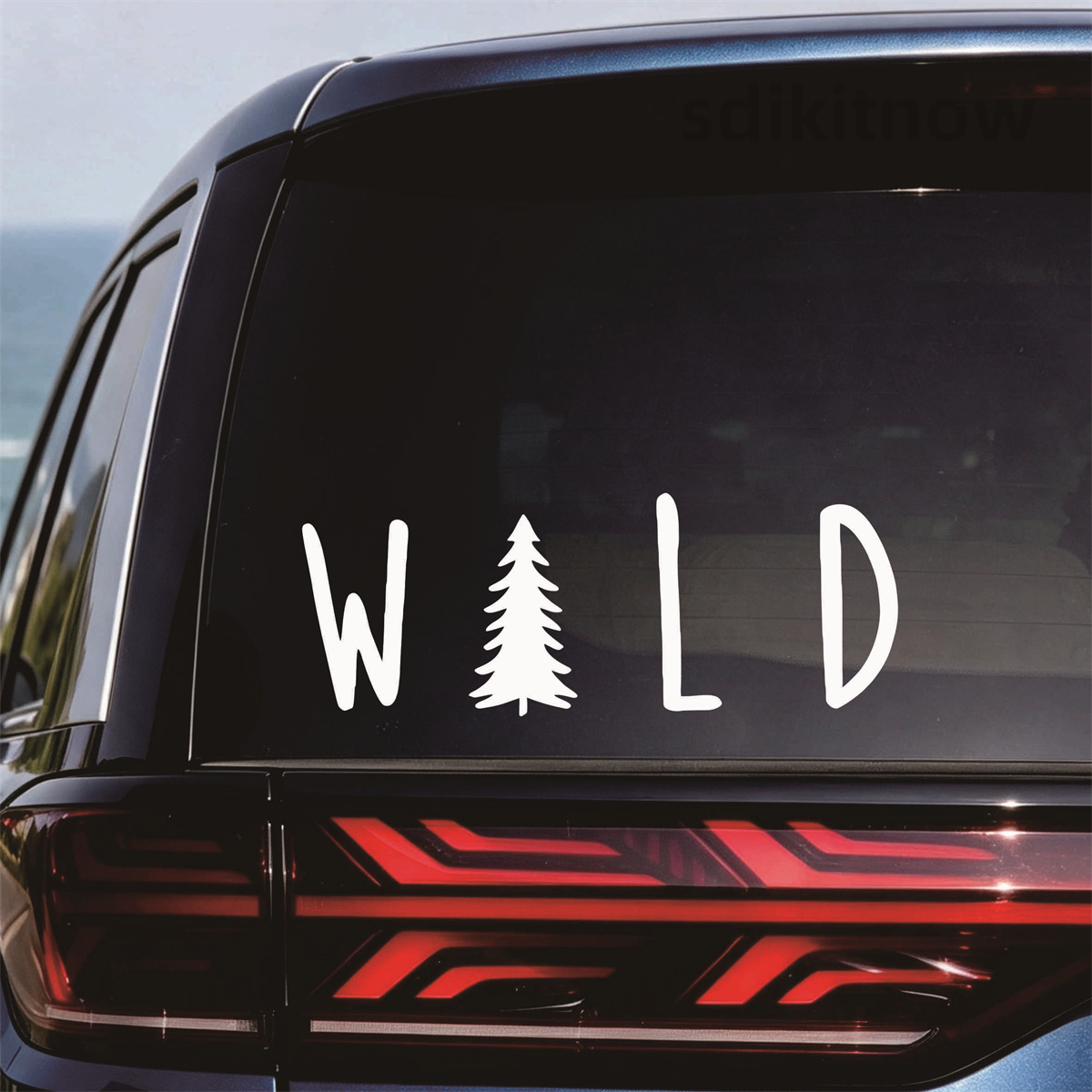 Wild Pine Tree Vinyl Car Stick - Outdoor Adventure Jeep ulasan dan harga